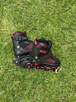 Black and Red Inline Roller Skates