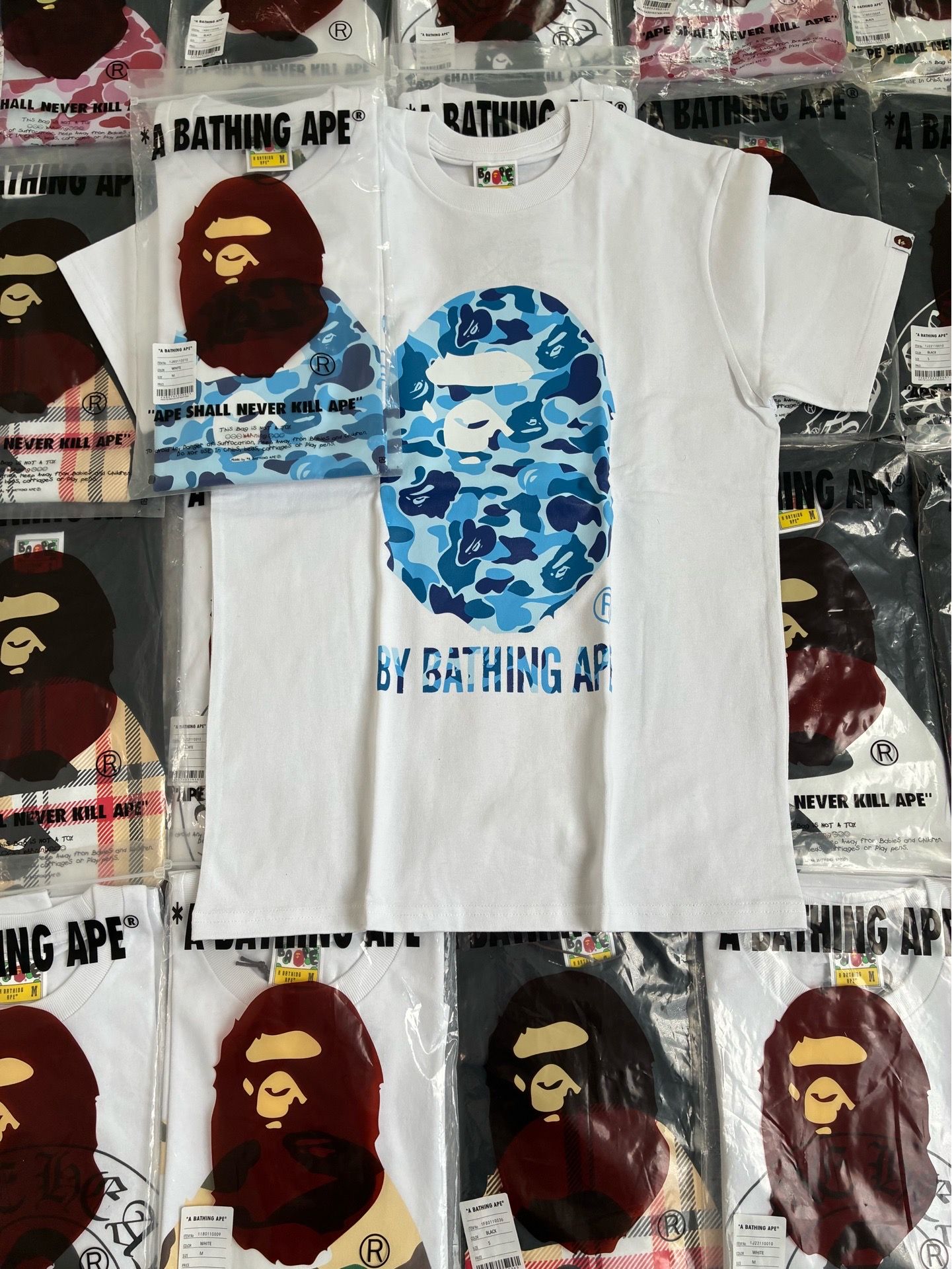 Medium Bape Shirt, light blue.