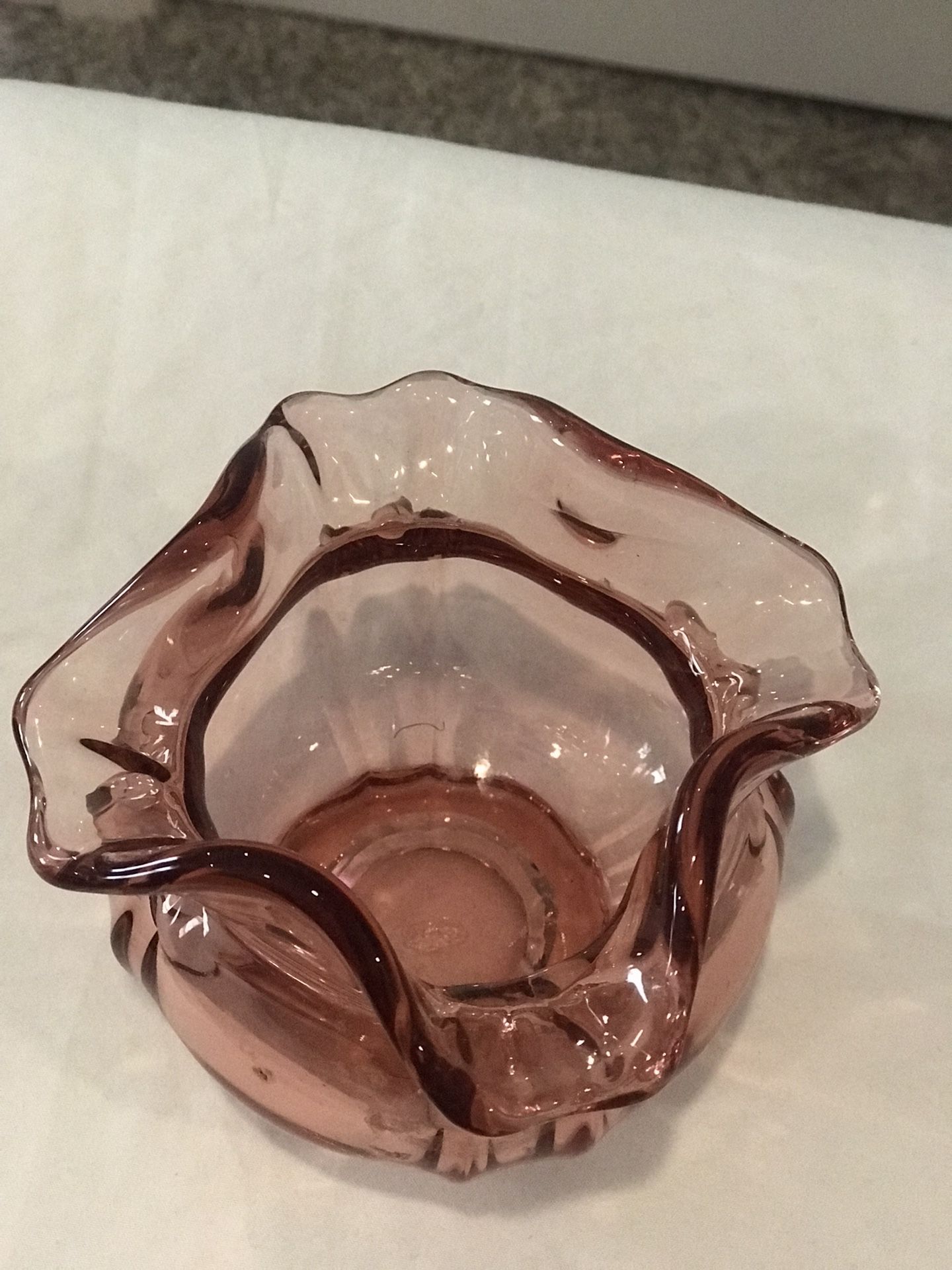 FENTON ROSE PINK BOWL