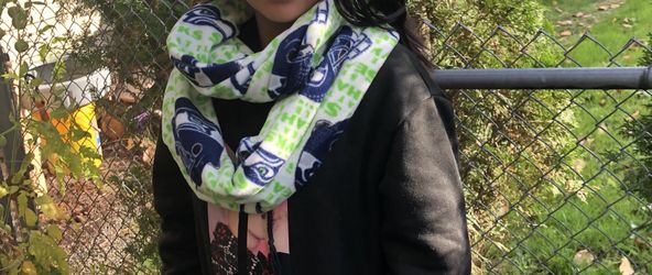 Infinity scarf with zipper pocket. Handmade.