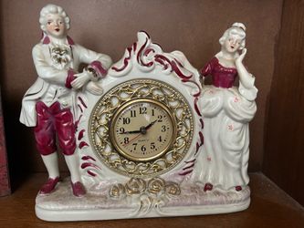 Victorian- Style Porcelain mantel clock.