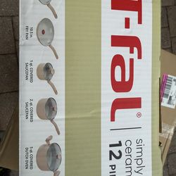 NEW T-Fal 12 Simply Cook Ceremic 12 piece