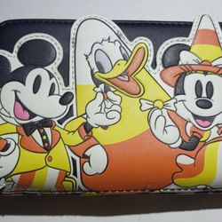 Loungefly Disney Mickey And Friends Candy Corn Zip Around Wallet Nwt 