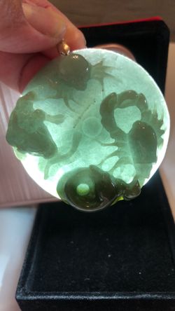 Natural jade carved scorpion pendant