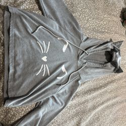 Girls XS Sweater (size 7/8) Cat Hoodie