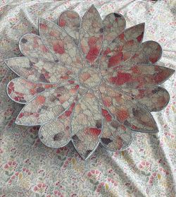 Pier one flower pink and silver display with stand