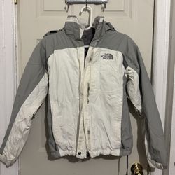 The North Face Women’s Waterproof Ski Jacket Gray White Size S Winter Coat