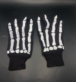 Hand Painted Halloween Gloves Perfect for Halloween and Jack Skellington or Grim Reaper Costume