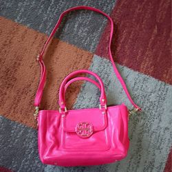 Tory Burch Amanda Pink Leather Crossbody Handbag