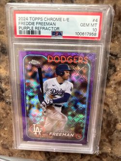 2024 Topps Chrome L/E Freddie Freeman Purple Refractor PSA 10