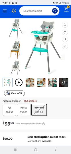Racoon high chair baby chair