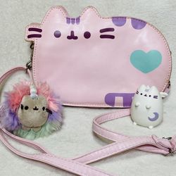 9” Pusheen the Cat Pastel Pink Crossbody Purse Pink Kitty Small Bag