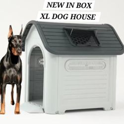 NEW IN BOX XL & TALL Dog House All Weather Raised Base / Skylight & Vents Dog House Casa De Mascota For Tall Big Dogs Dog Igloo Animal Shelter 