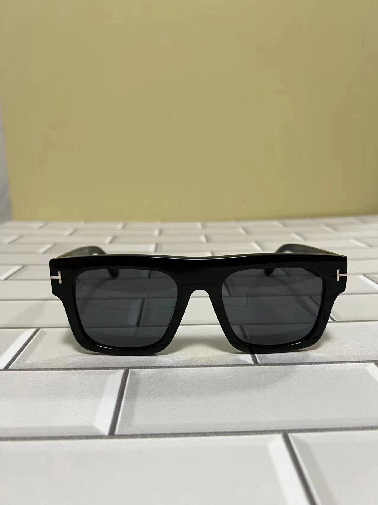 Tom Ford Fausto Shiny Black Smoke 53 mm Men's Sunglasses