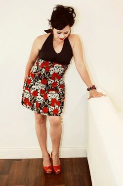 Women’s Skull Halter Dress . Size 2XL