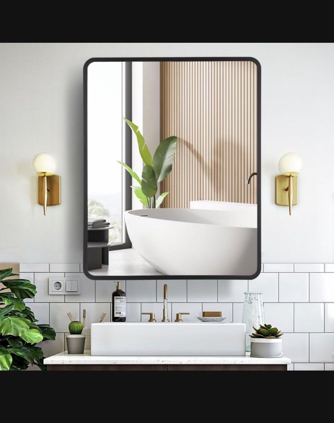 $135! Rectangular Medicine Cabinet With Mirror, Black 24” X 30”