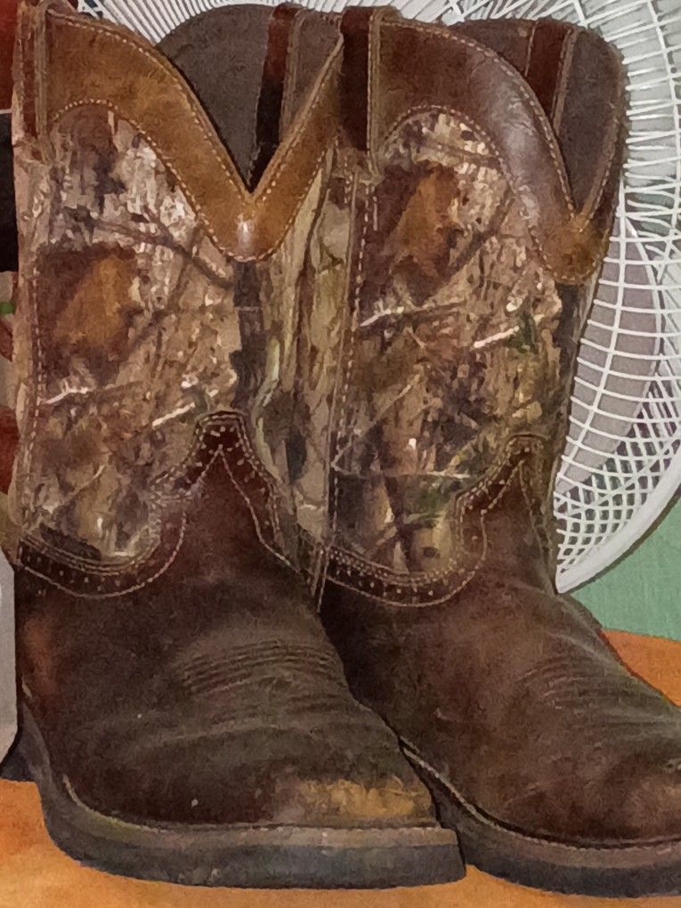 Justin Waterproof Work Boots Camouflage Hunting Size 12 D