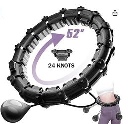 Upgraded Large Size Smart Weighted Exercise Hoops,24 knots 52in
