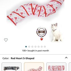 Parnios Collapsible Cat Tunnel, Cat Tunnels for Home Indoor Cats, Cat Tube Pet Play Tunnel, Peek Hole Rabbit Tunnel with Cat Collar for Bunnies, Kitte