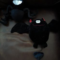 Spider And Bat Plushes