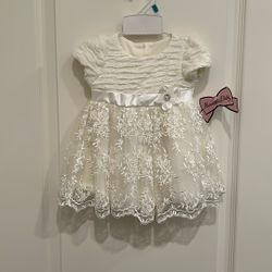 New Baby White Dress Size 3/6 Months 