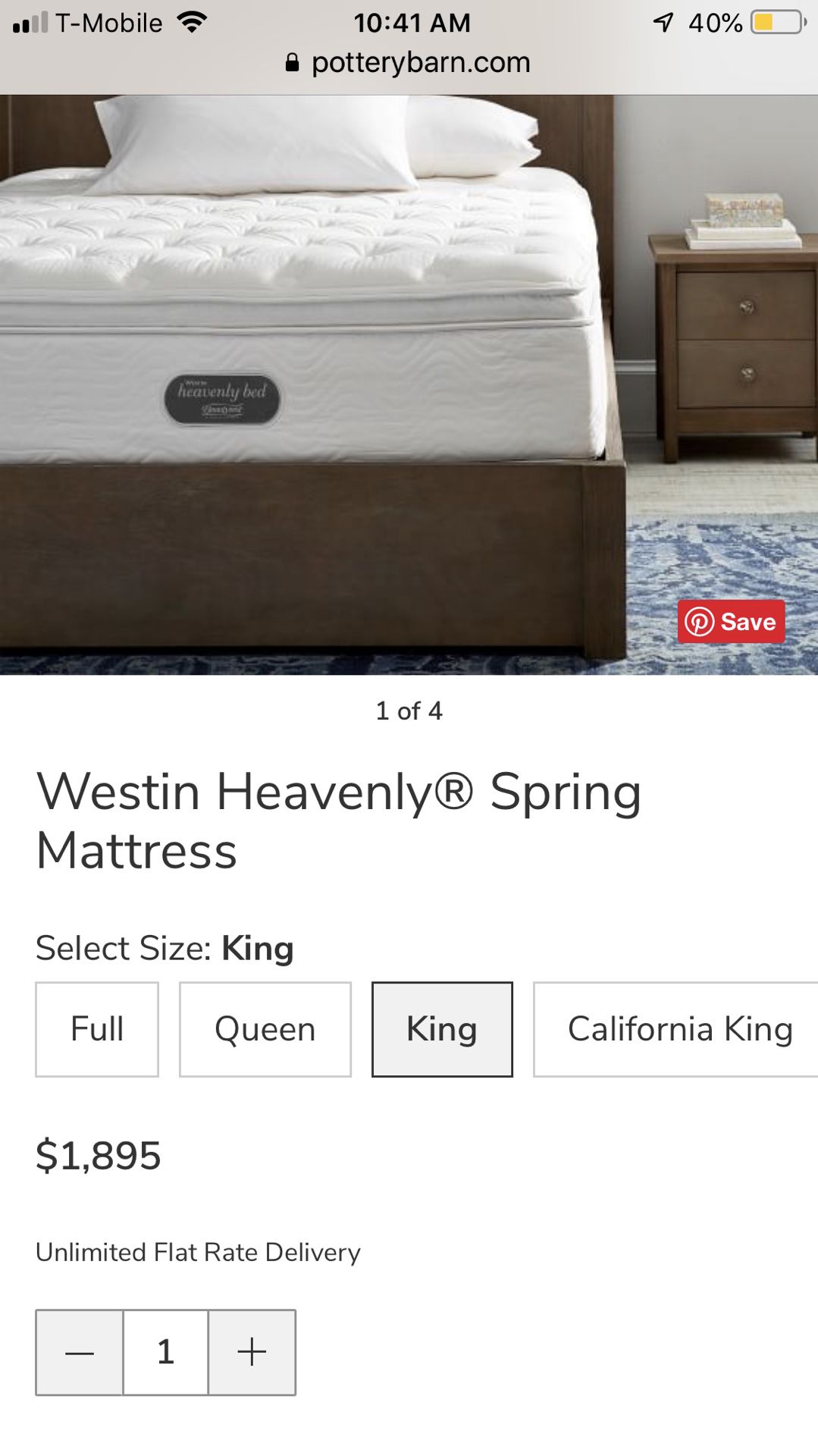 Westin Heavenly King size bed (mattress and box spring)