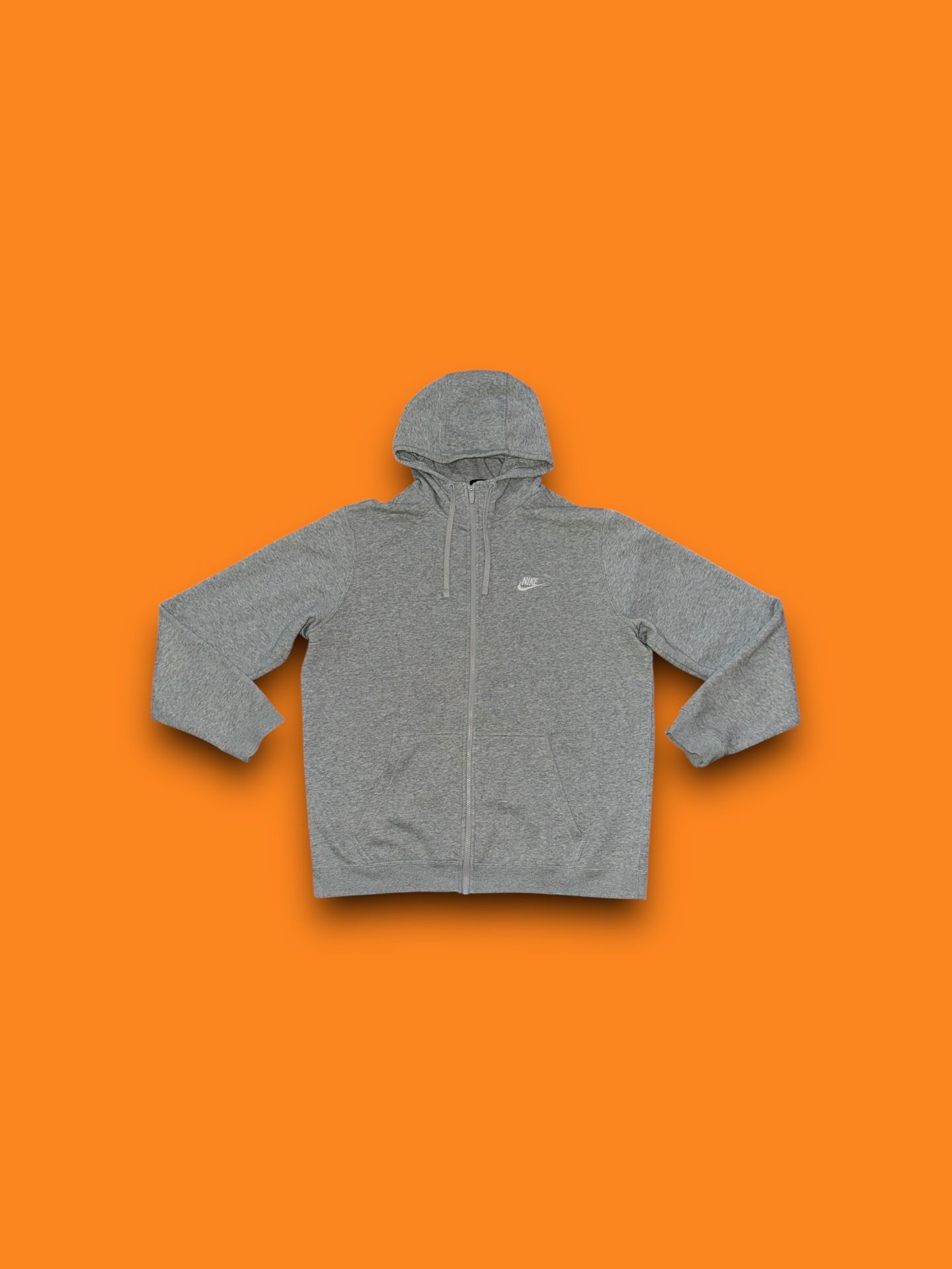Nike sportswear club fleece full zip hoodie grey men’s XLT