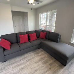 Dark Gray McDade 90”x114” 2pc Modern Sectional Sofa by Living Spaces