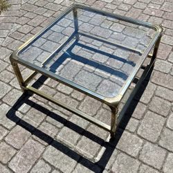 ⭕️ Vintage MasterCraft Brass & Glass Waterfall Coffee Table – MCM