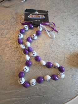 Northwestern University Wildcats ( Good Luck ) Go Nuts Kukui Nut Lei necklace