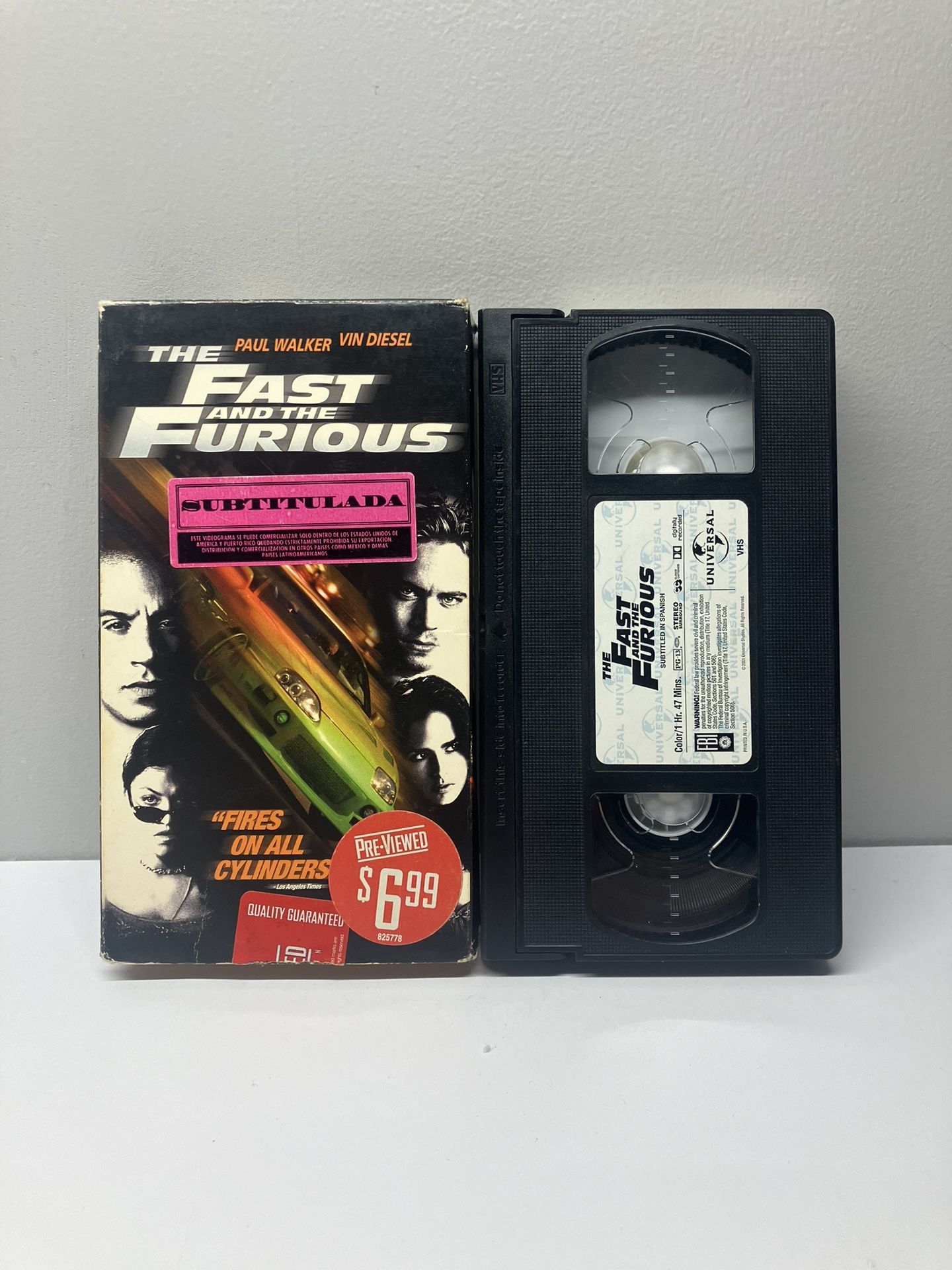 Rare The Fast And The Furious VHS - English With Spanish Subtitles