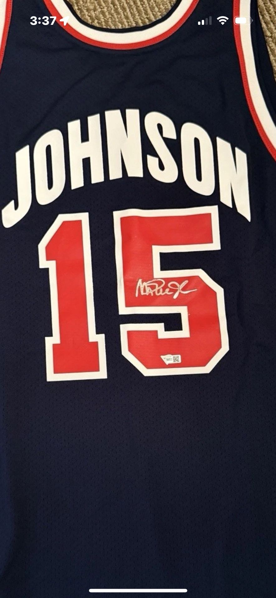 Magic Johnson Lakers Signed Team USA Mitchell & Ness Authentic Jersey Fanatics Coa Super Rare 