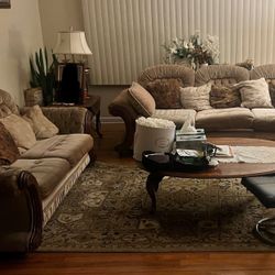 Antique Sofa/Loveseat Pair For Sale As-Is