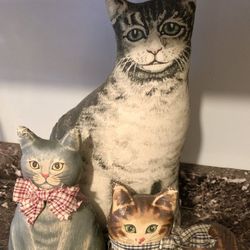 Cat Lovers Doorstop Trio