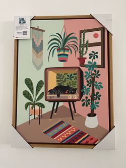 Rachel Lee Mid-century Modern Framed Canvas Art