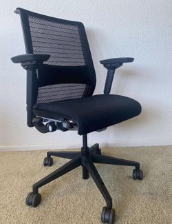 Steelcase Think 3D Knit Back Fully Adjustable Model Office Chair In Black