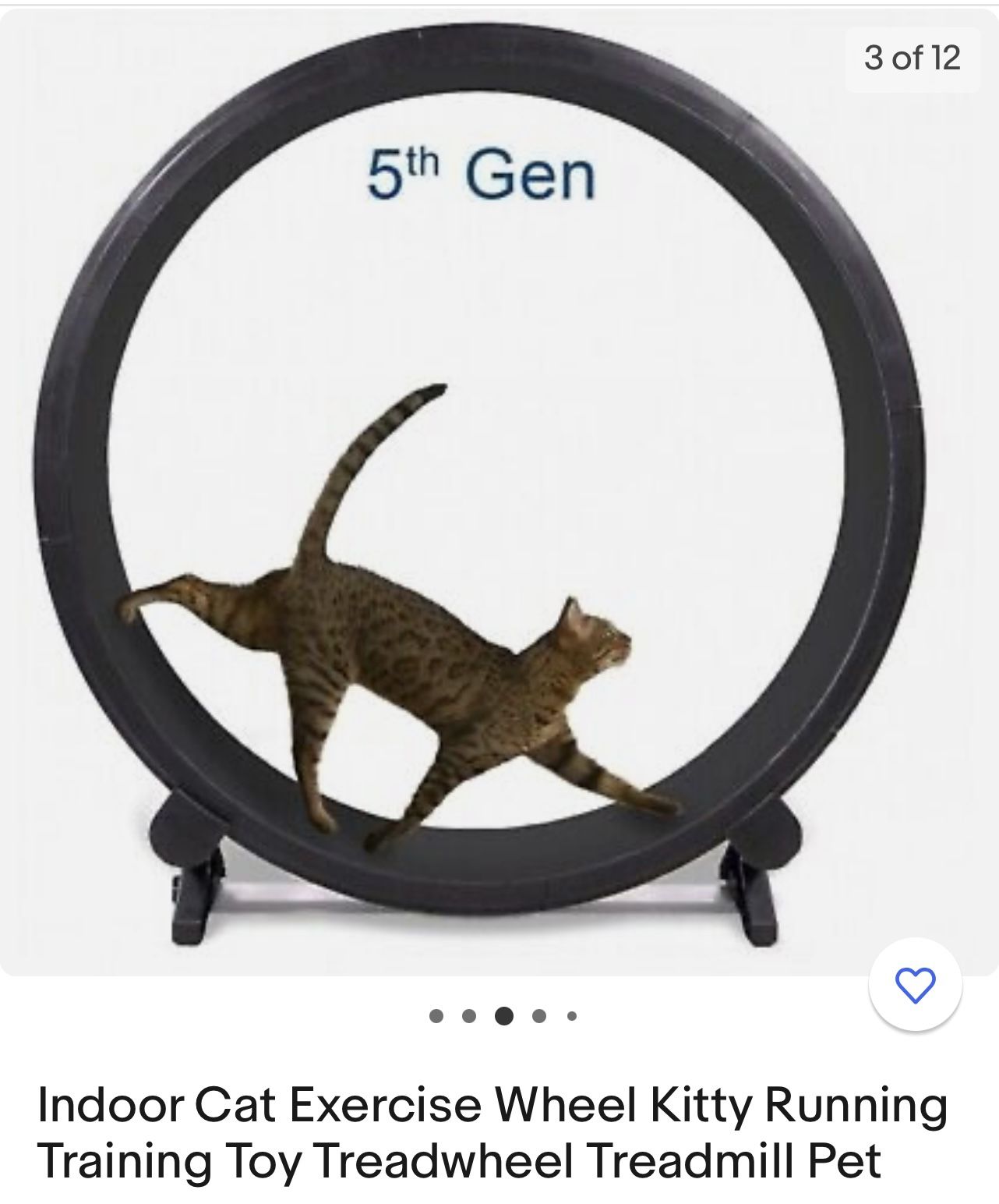 Indoor Cat Exercise Wheel Kitty Running Training Toy Treadweel Treadmill Pet