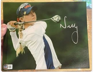 BAS COA NELLY KORDA SIGNED 8×10 LPGA GOLF PHOTO BECKETT