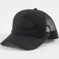 Von Dutch black on black trucker snapback hat
