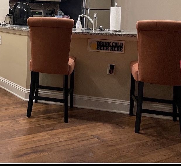 ✨ Set of 2 Orange Counter Height Barstools – $100 (Firm) ✨