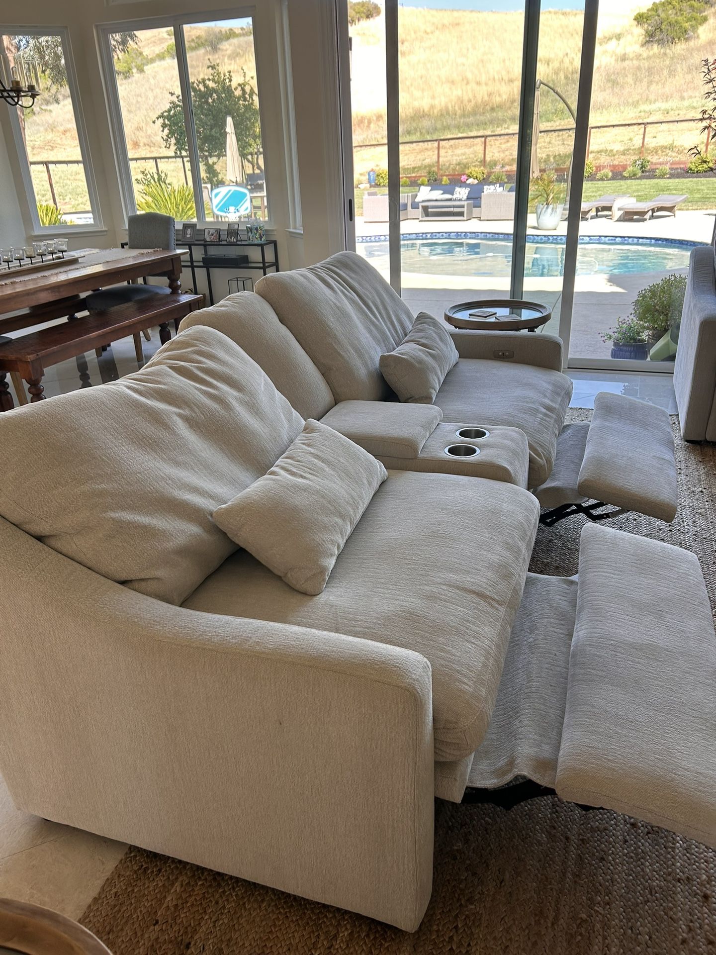 Living Spaces recliner couches for sale