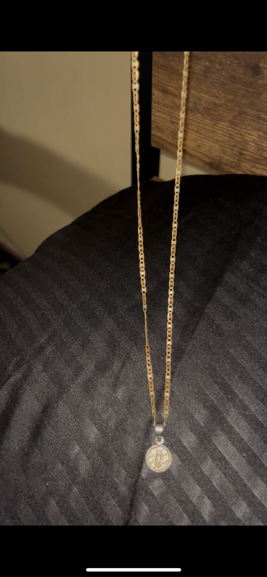 14k chain with virgencita pendant