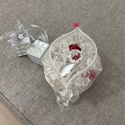 crystal beads for handmade. Silver ribbon