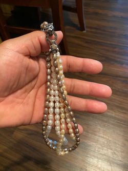 Vintage 925 silver necklace fresh water Pearls rare one kind