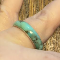 Sterling silver turquoise band ring size 10