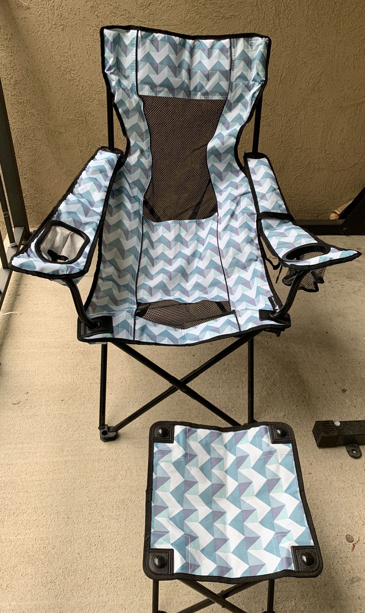 set of beach umbrella, beach chairs, skewers