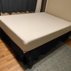 Queen Mattress, Frame, and Topper