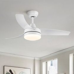 White Ceiling Fan with Light Kit