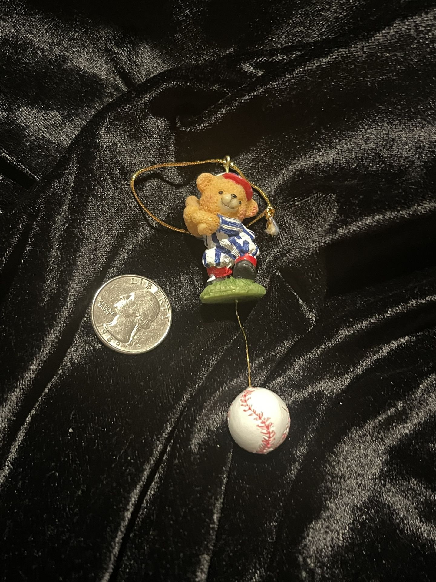 Miniature Bear At Bat Christmas Ornament