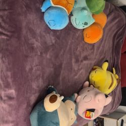 Sleeping Pokemon Plushes
